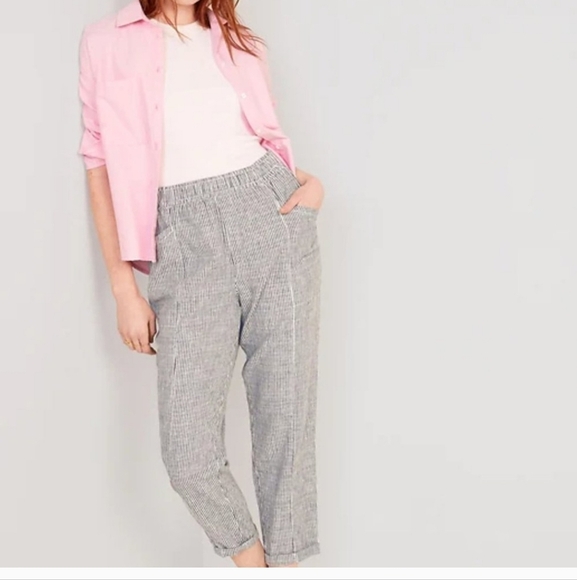 Old Navy High Rise Straight Taper Linen Blend Pants - Picture 12 of 12